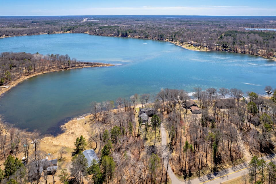 Aerial view of the lake and all it has to offer.