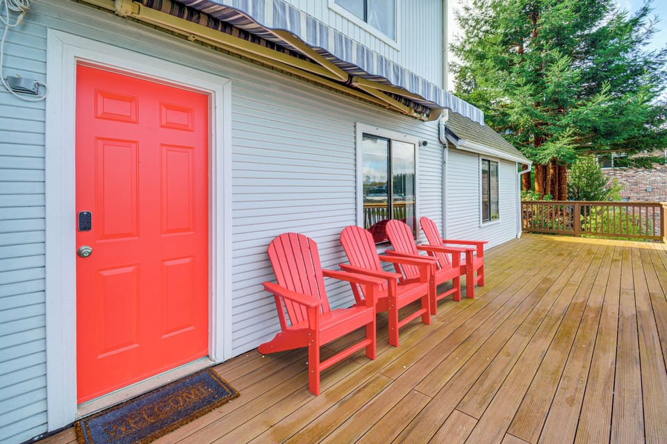 House Exterior | Furnished Deck | Inlet & Mountain Views