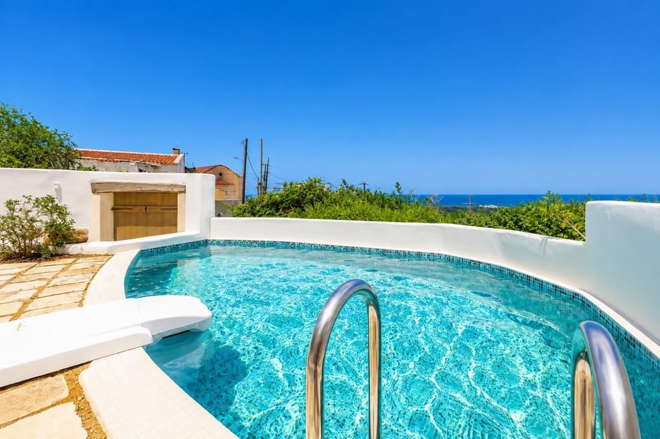 Private pool and terrace with sea views