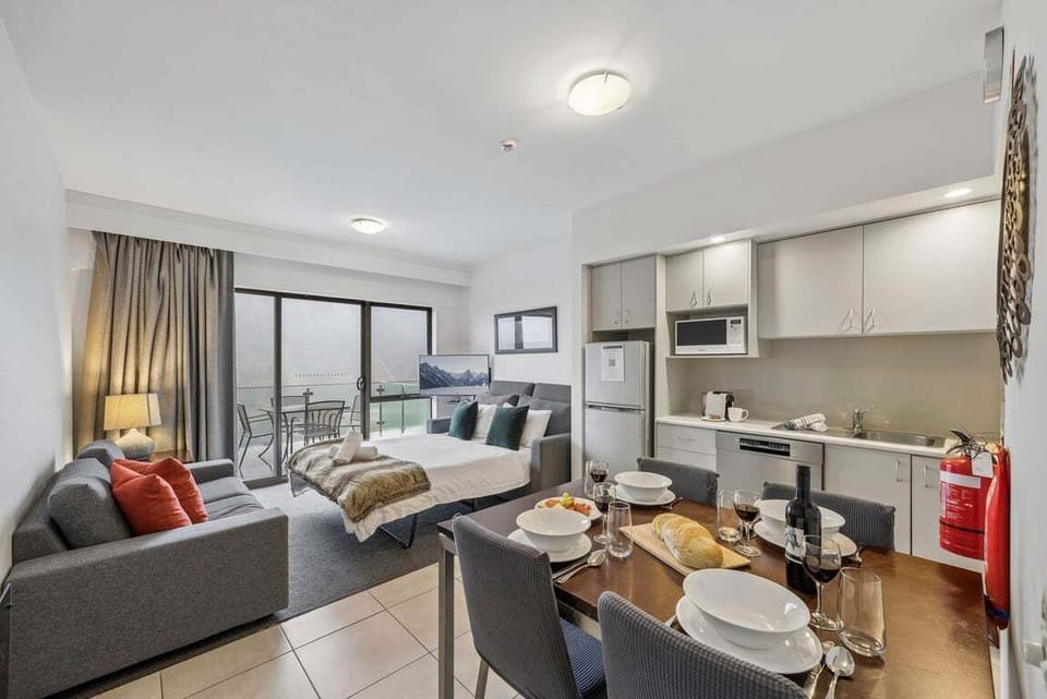Living, dining, sofa bed, kitchen
