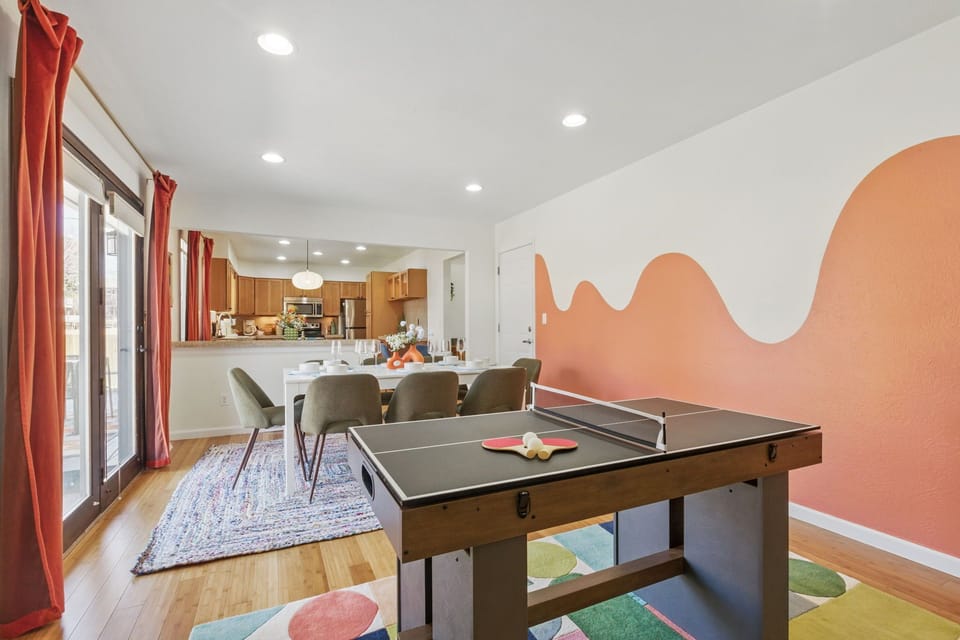 The table easily switches to ping pong