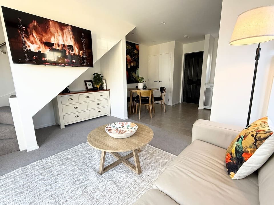 Lounge with comfortable sofa bed, and smart TV