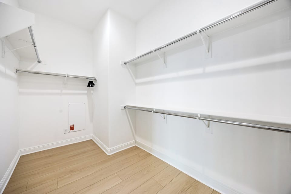 Hanging space makes unpacking and settling in effortless.