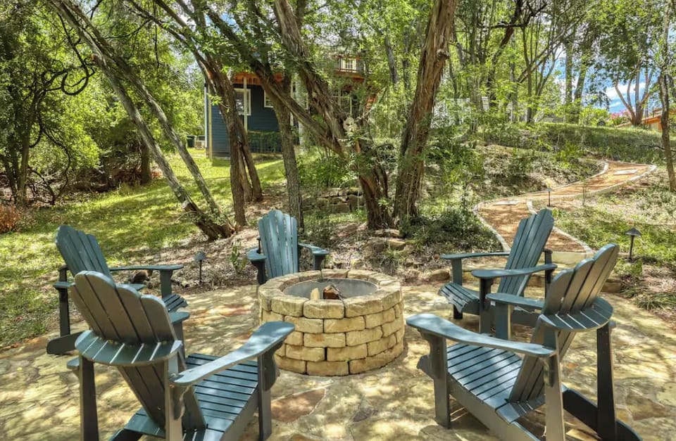 Enjoy s'mores and fire pit in your own backyard while you listen to nature.