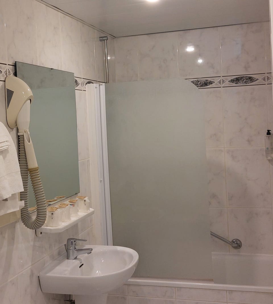 Hair dryer, bidet, towels