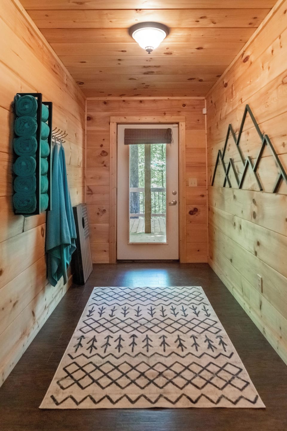 Exit on lower level to deck and hot tub
