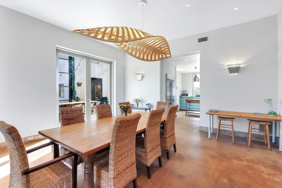 Access to the outdoor space from the dining room