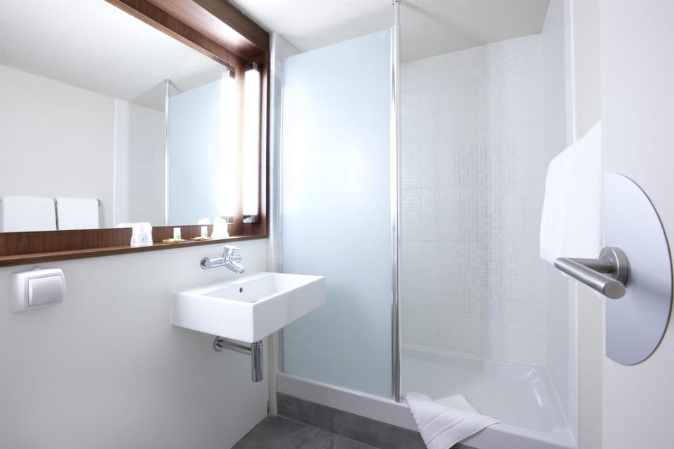 Eco-friendly toiletries, hair dryer, towels