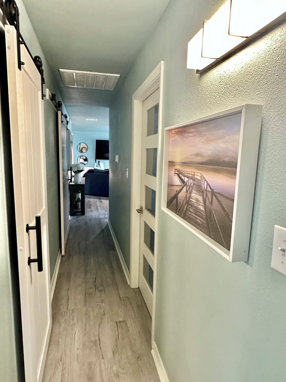Hallway from bedrooms to living area