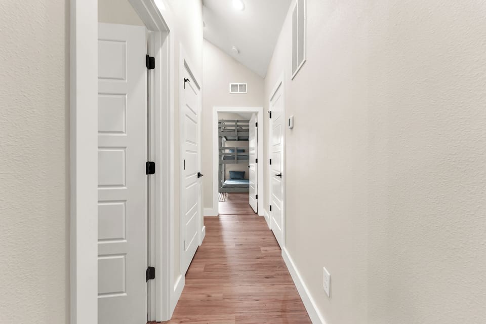 Large hallways between bedrooms give plenty of space and privacy.