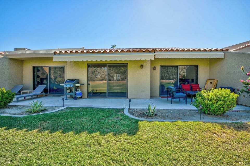 long patio view facing toward golf course 