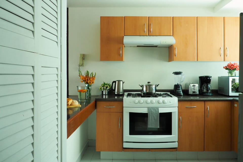 Deluxe Apartment, 2 Bedrooms, Kitchenette, City View | Private kitchen | Microwave, oven, stovetop, coffee/tea maker