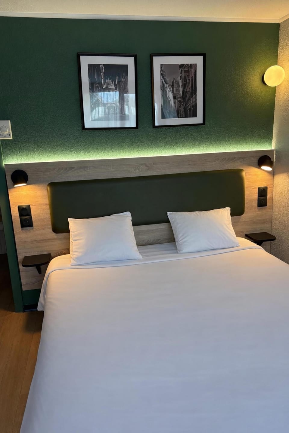 Premium bedding, desk, blackout drapes, iron/ironing board