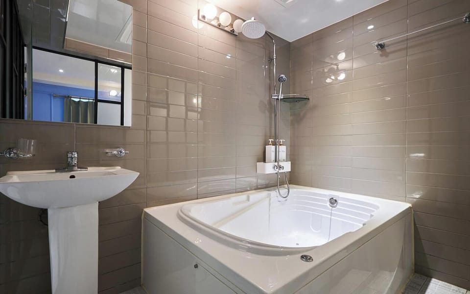 Hair dryer, bathrobes, slippers, bidet