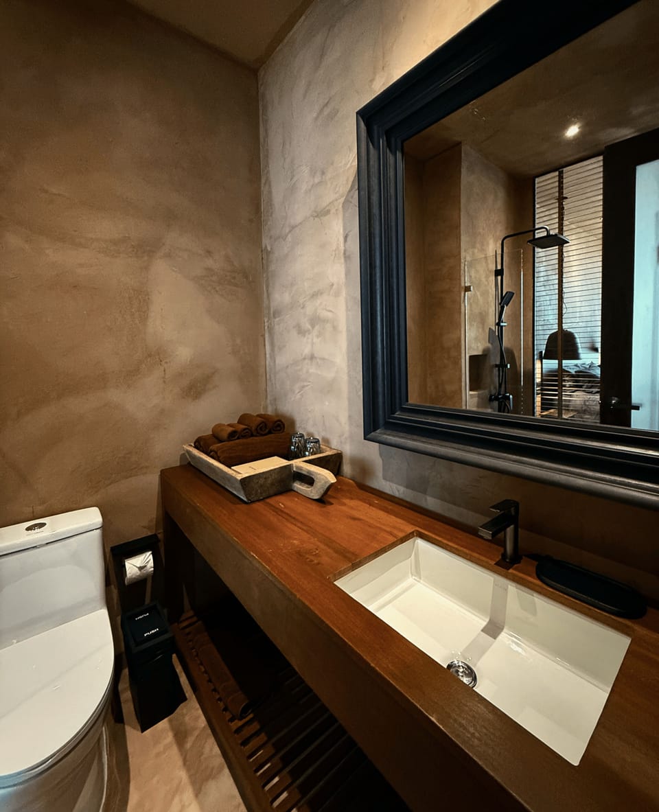 Bathrobes, slippers, soap, shampoo
