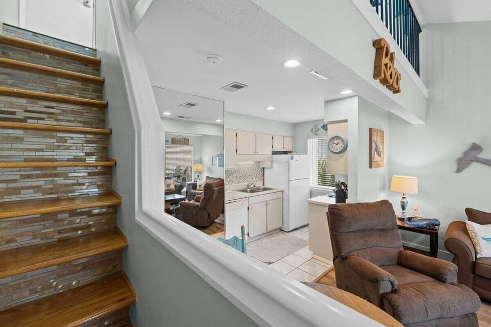 Stairs leading to loft area that sleeps 3 individuals