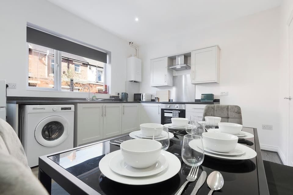 2 chair and 2 bench dining area for memorable meals.