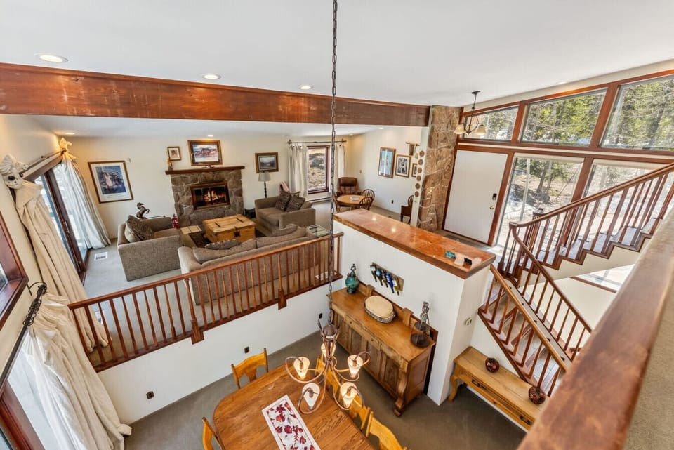 Aerial View of Dining and Living Space
