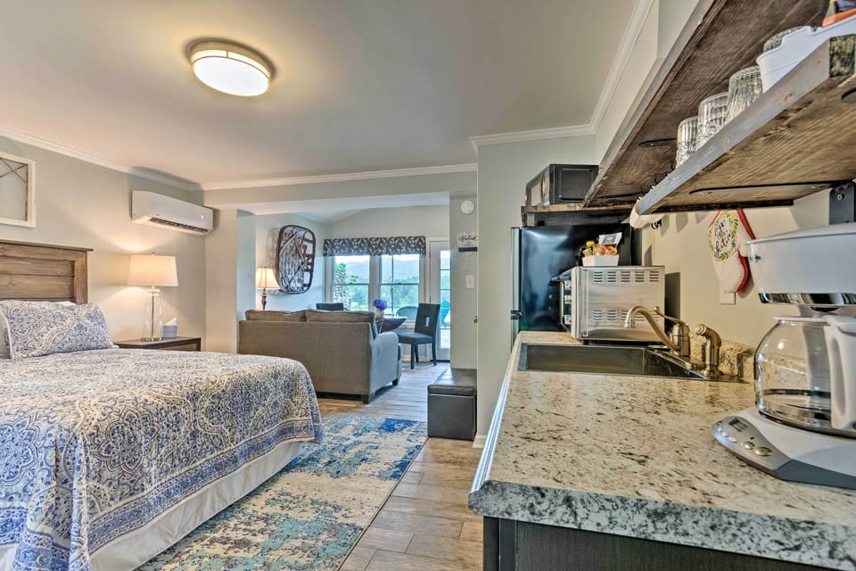 The kitchenette is a short walk to the breakfast area, perfect for breakfast