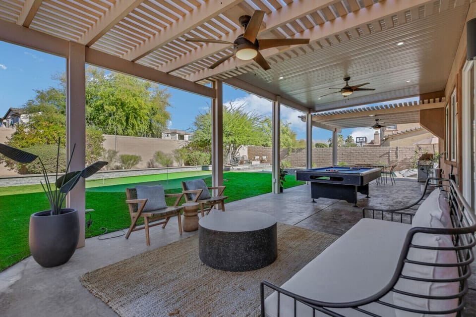 Outdoor loungers under the Patio
