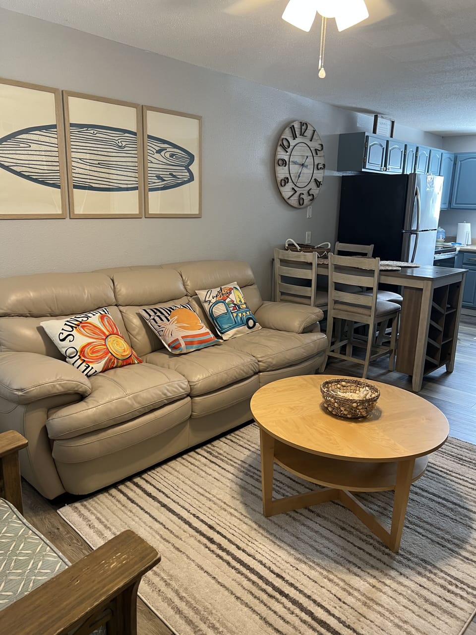 Queen sofa sleeper. Linens in closet