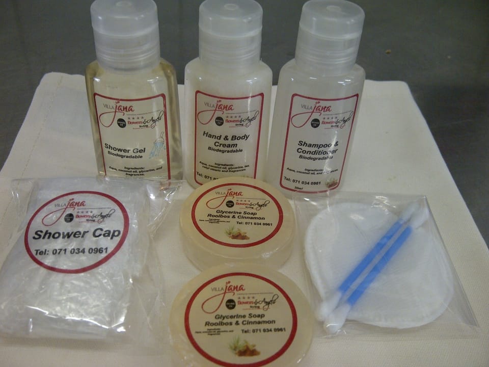 Free toiletries, soap, shampoo, toilet paper