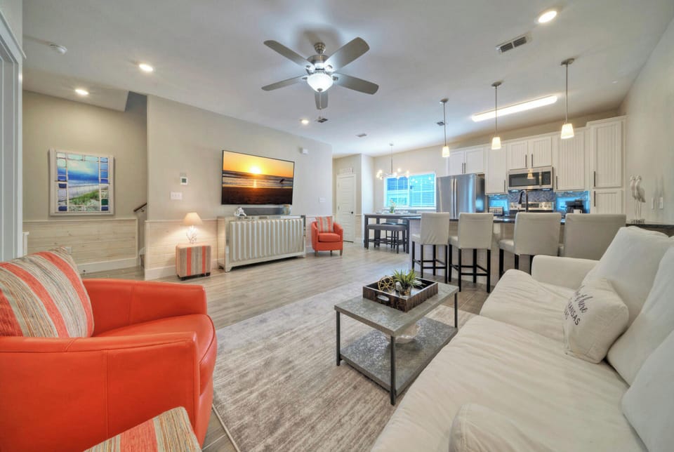 A bright and modern living space. (Little Beach House)