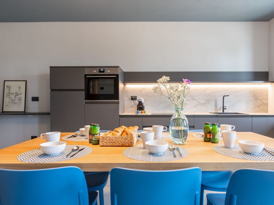 Furniture, Interior Design, Kitchen, Countertop, Chair, Kitchen Appliance, Flooring, Table, Home, Kitchen & Dining Room Table