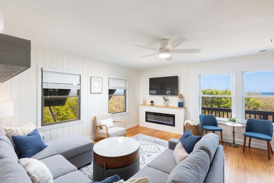 Living room with ocean views