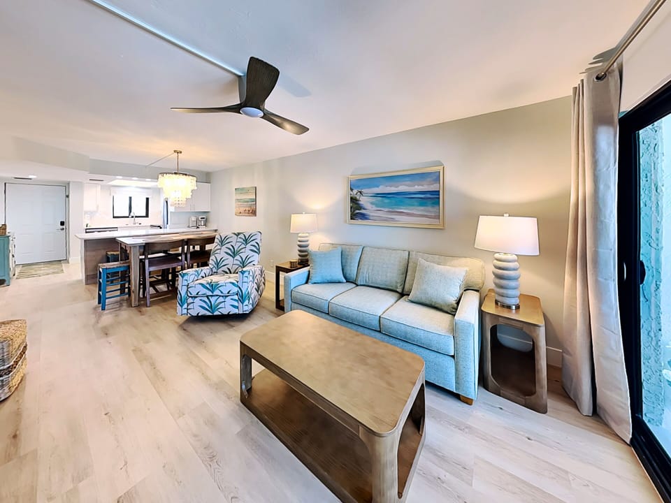 Living Room with Private Beachfront Balcony Access
