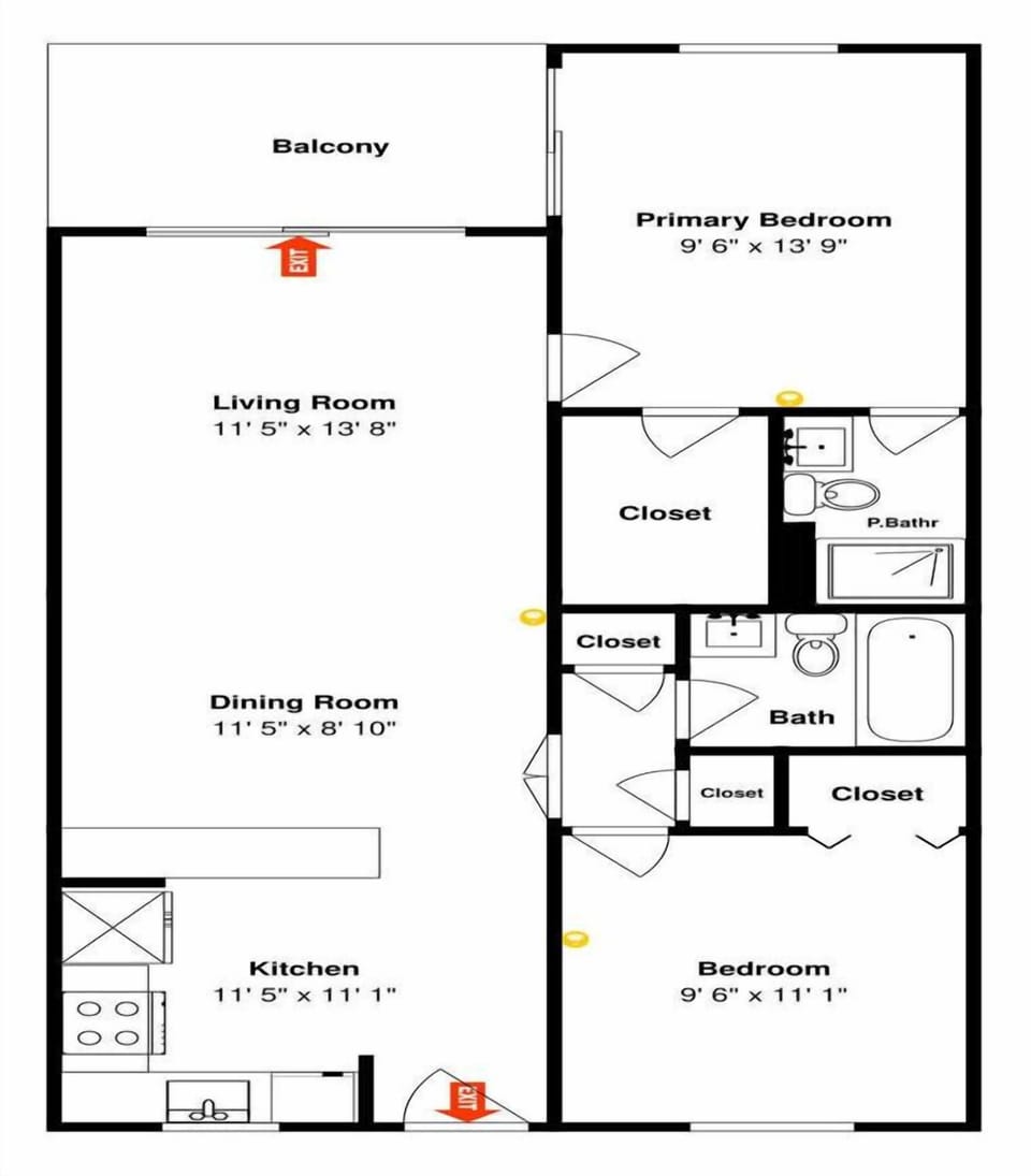 Seaside Resort 405 - Floor Plan