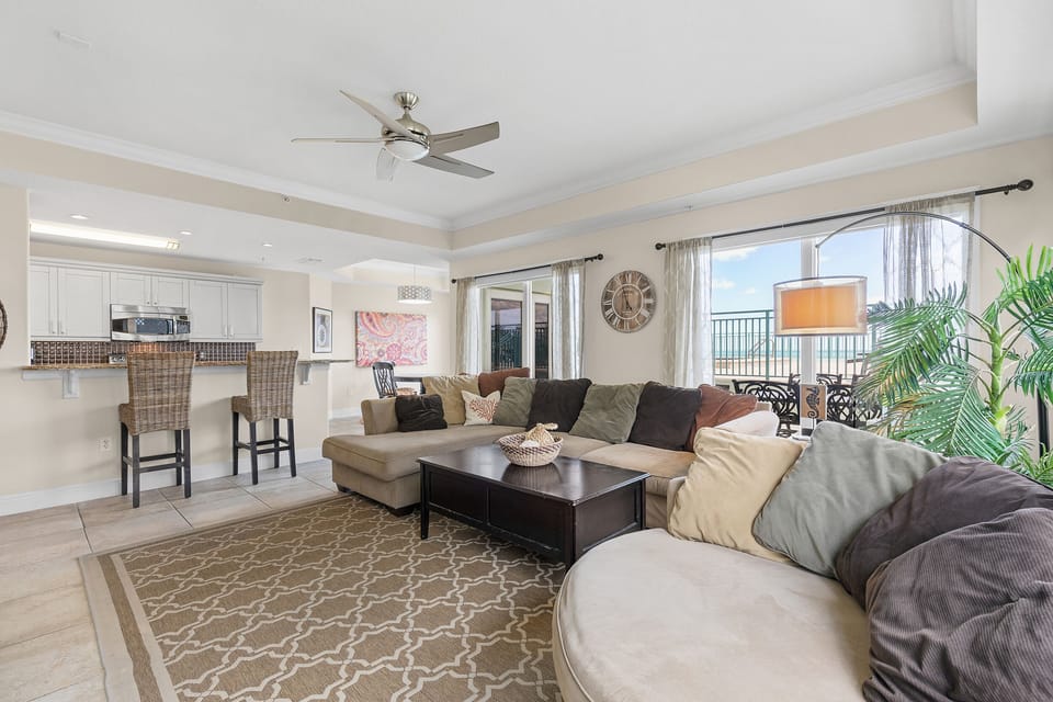 Living Room/Dining Room with Bar Seating