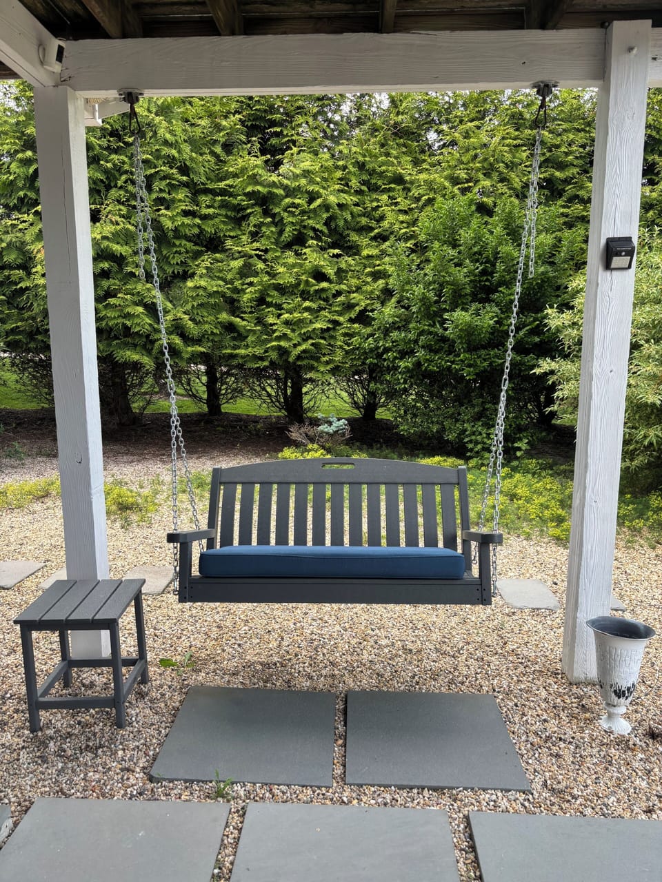 New swinging bench added in May 2026.