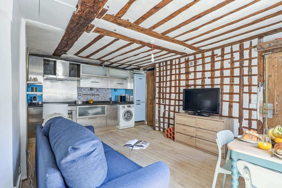The open-plan living, kitchen and dining area