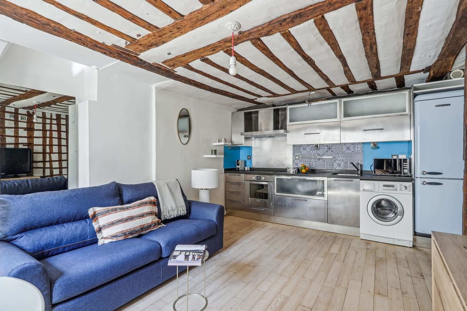 The open-plan living, kitchen and dining area