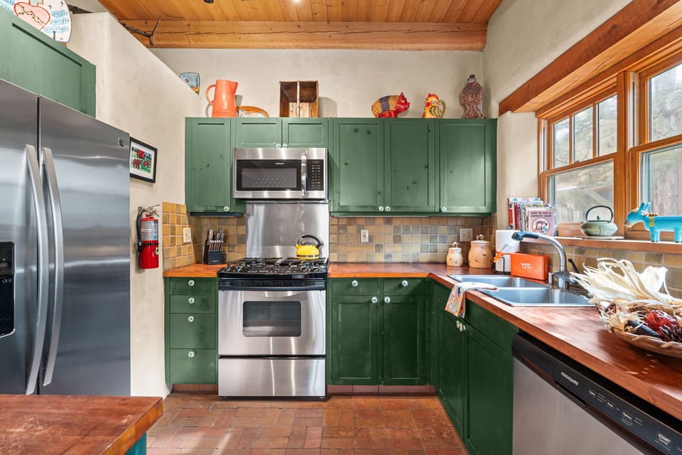 Whip up a delicious meal in the fully stocked kitchen