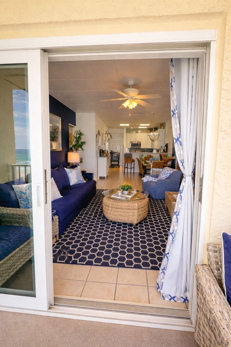 Taken from balcony .  View of open concept living room