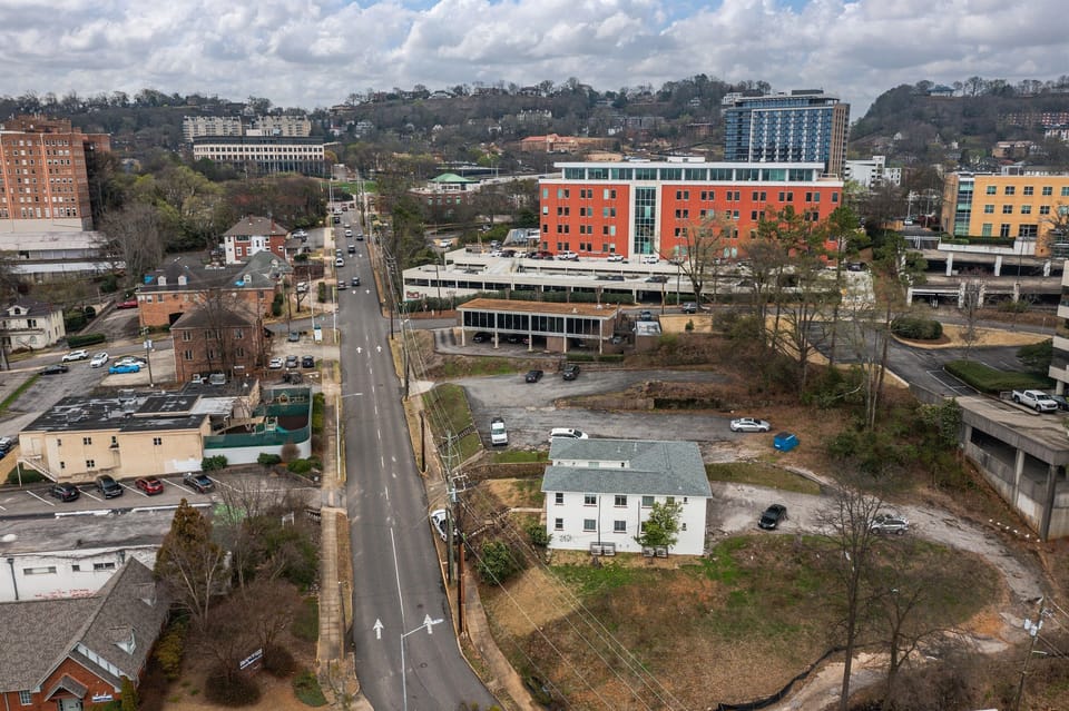 Side birds-eye view of our building