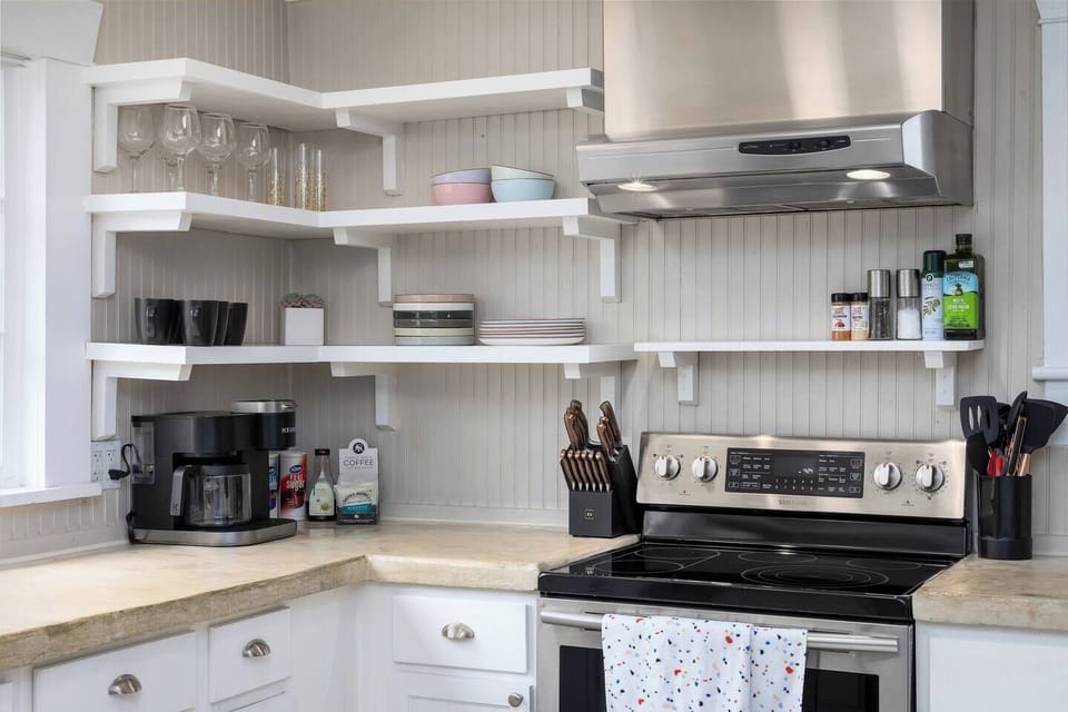Coffee machine, cooking utensils, knives, selected spices, etc. All included to ensure you are comfortable and have what you need