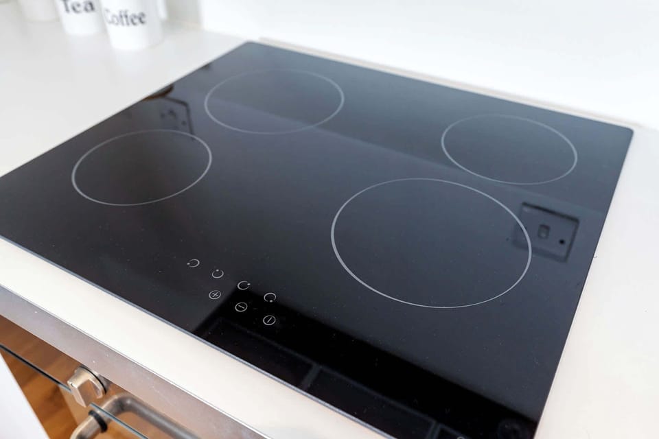 A new glass hob is prepared to help you to cook something delicious!
