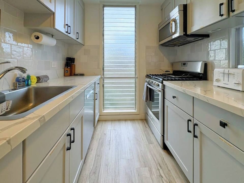 All cabinets and drawers are labeled so everything is easy to find.