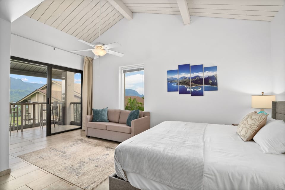 Enjoy Bali Hai and sunset ocean views from the large west-facing window