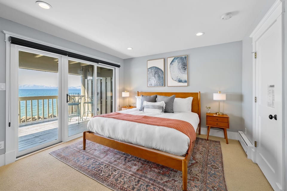 Primary suite with private balcony featuring Lake Tahoe Views