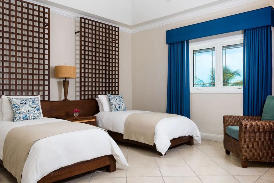 Stretch out comfortably with flexible twin beds and cool shade.