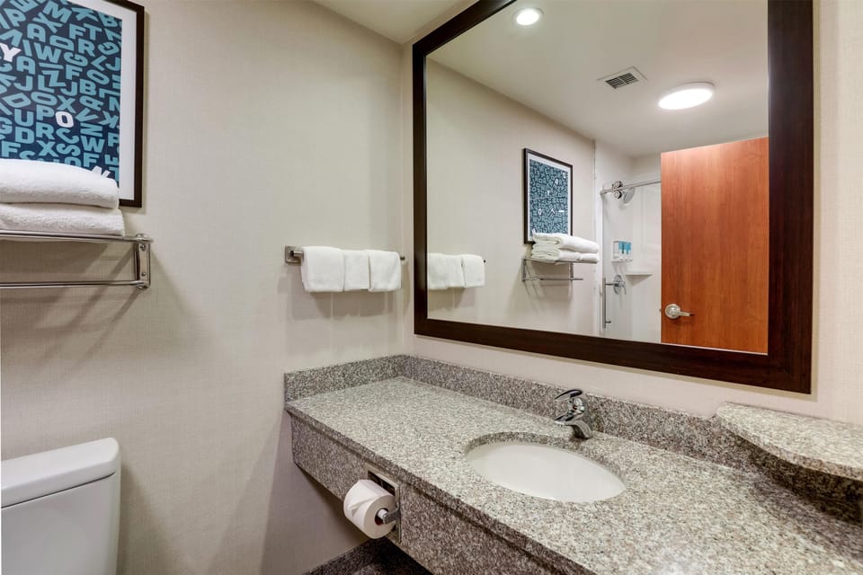 Free toiletries, hair dryer, towels