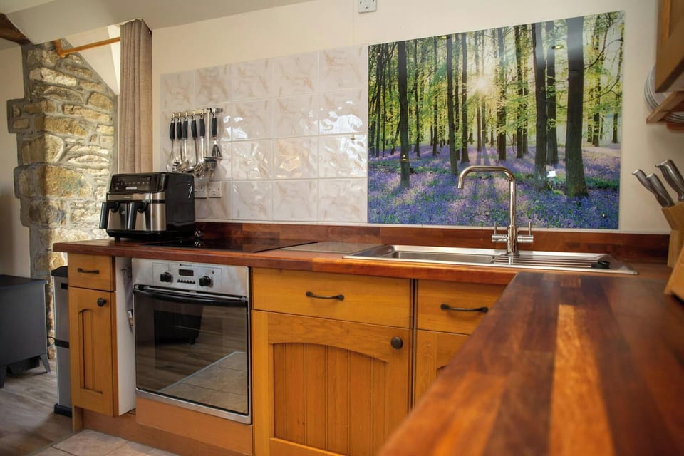 Kitchen area with electric oven