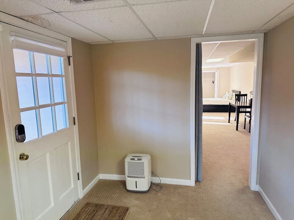 View from entrance and living room