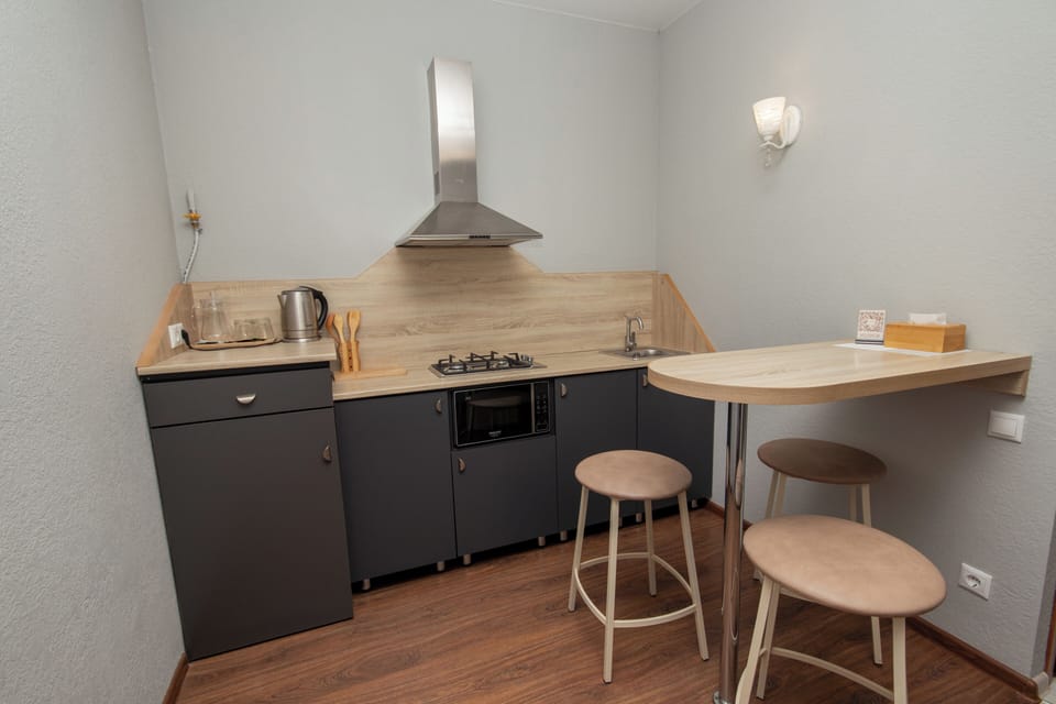 Deluxe Double or Twin Room, City View | Private kitchen | Mini-fridge, microwave, electric kettle, cookware/dishes/utensils