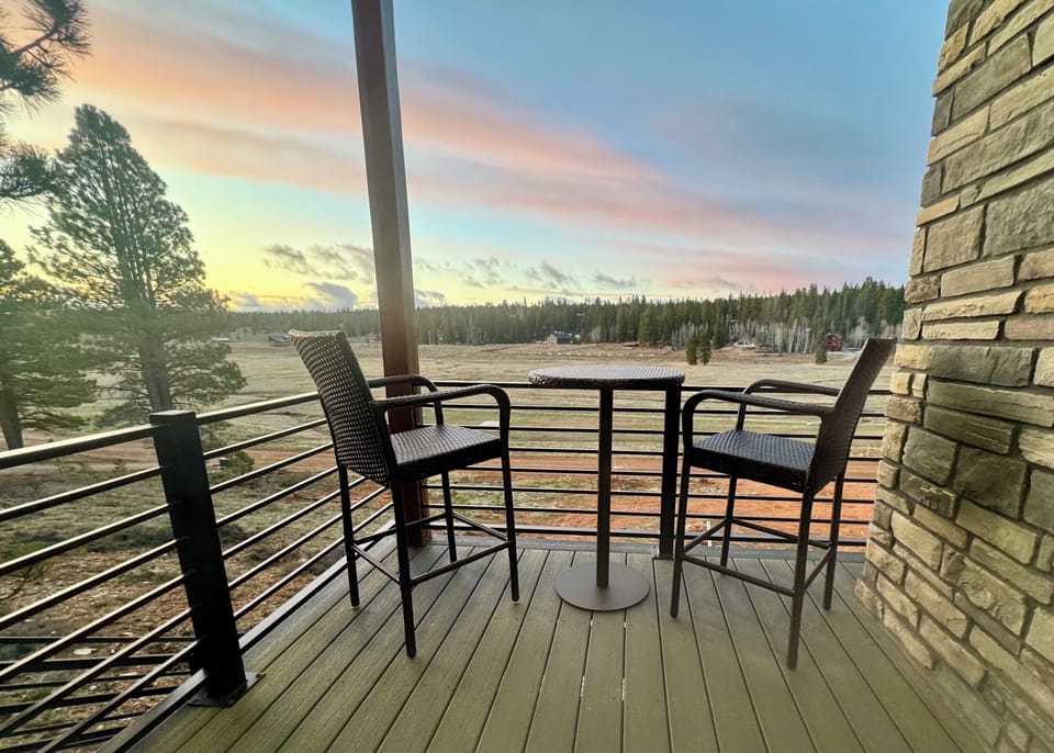 Deck with meadow view - seating for 8!