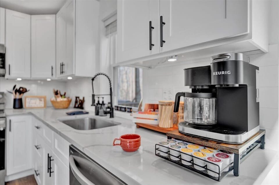 Enjoy complimentary coffee, tea, sugar, and creamers for a perfect start to your day!